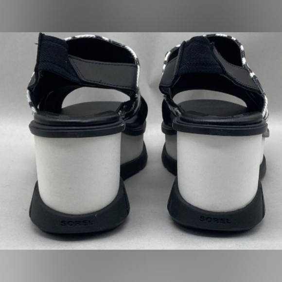 Sorel Black White Joanie III Slingback Wedge Sandals Size 6 NWOT MSRP $129.95 - Picture 10 of 11